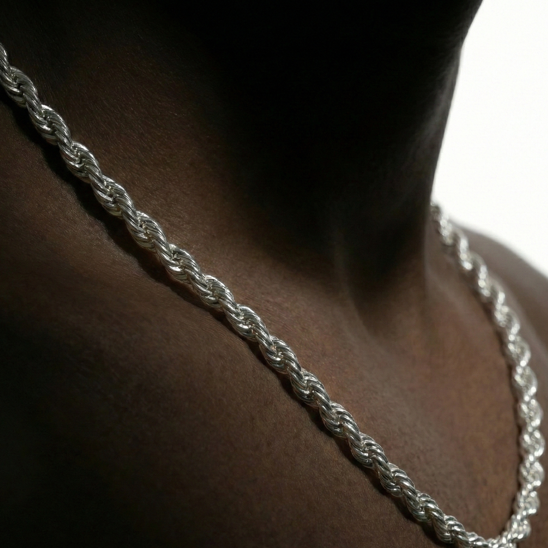Clean silver rope chain 3mm