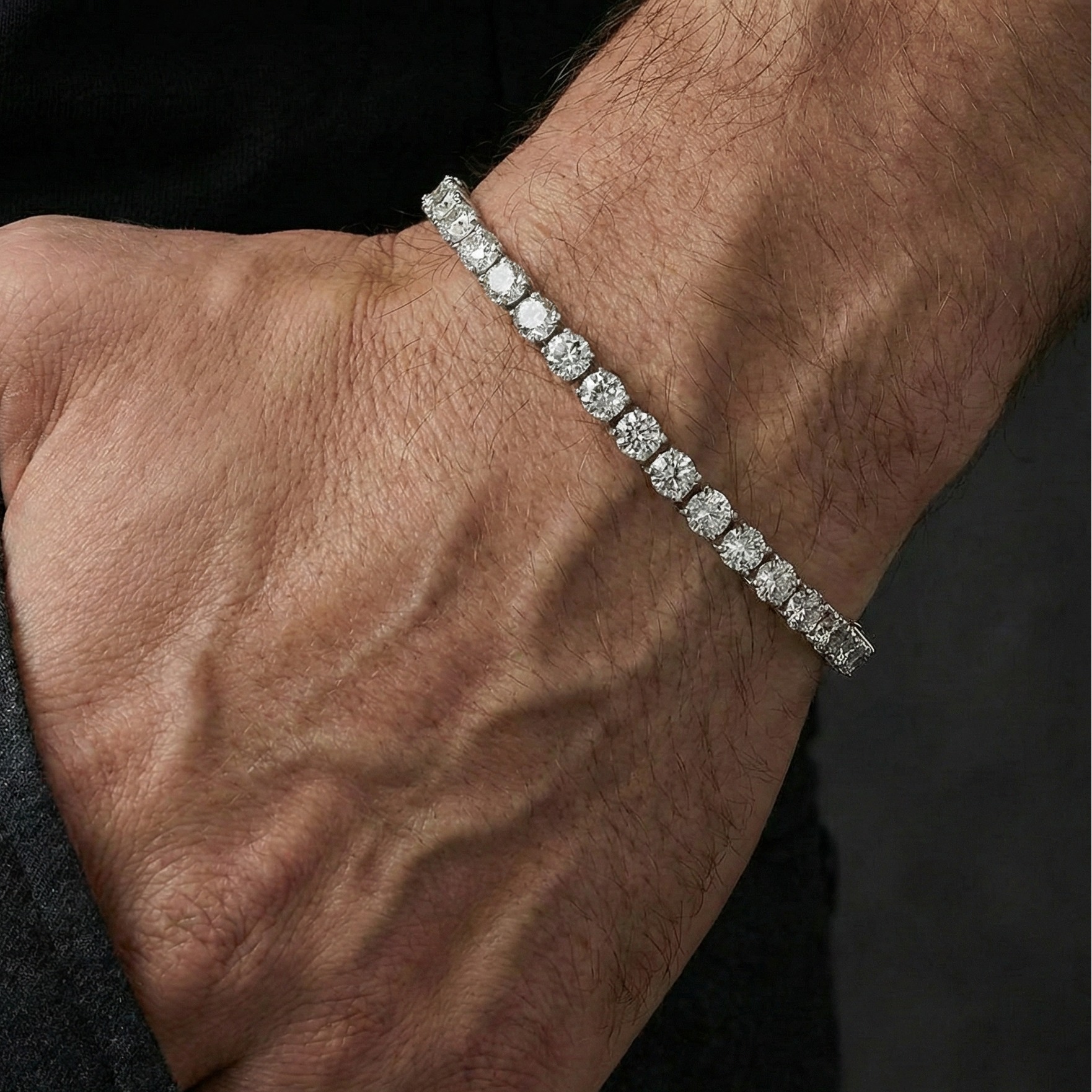 4-5MM Silver Moissanite Tennis bracelet